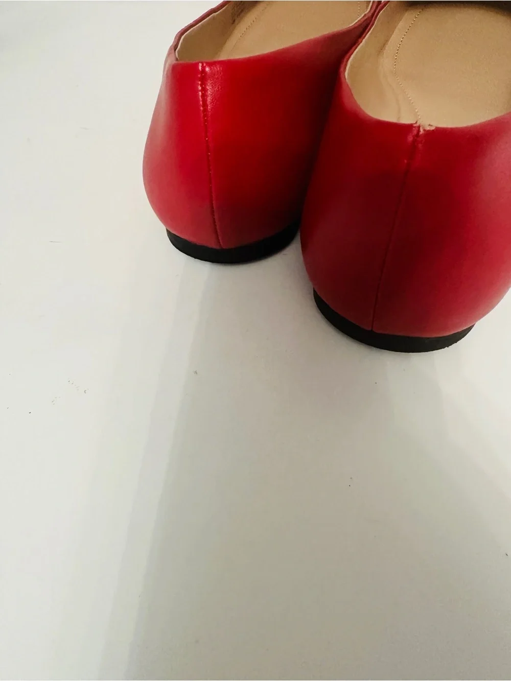 Alfani Step Flex Red Square Toe Gold Cap Toe Ballet Flats Size 10M